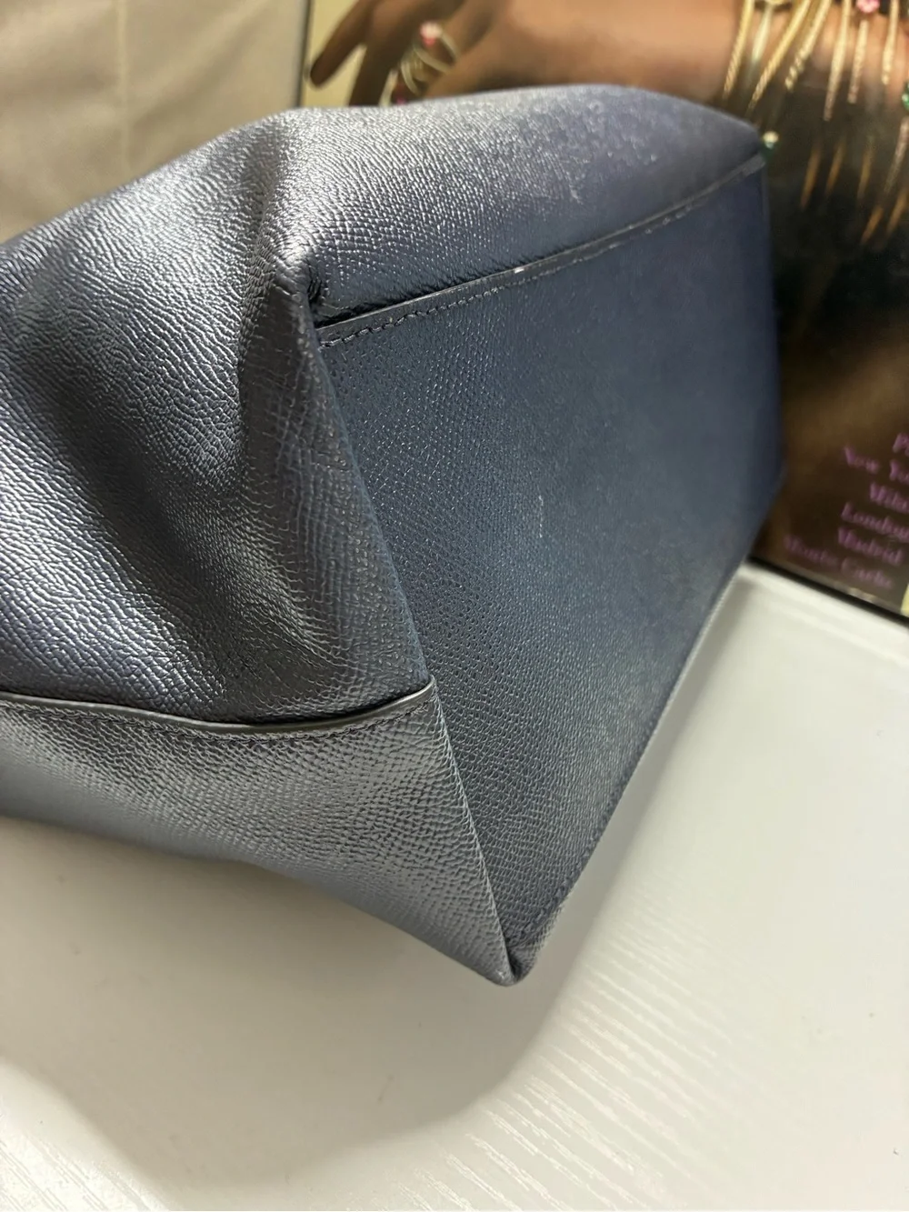 COACH Navy Leather City Tote Bag